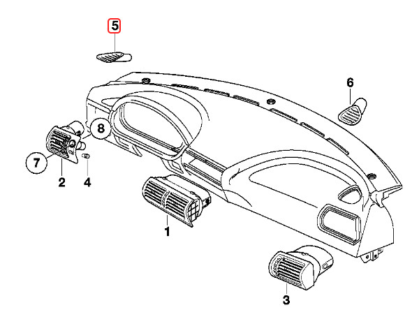 BMW Z3 Windshield Defroster Vent | Left & Right Set | Side Dash Vent | E36/7