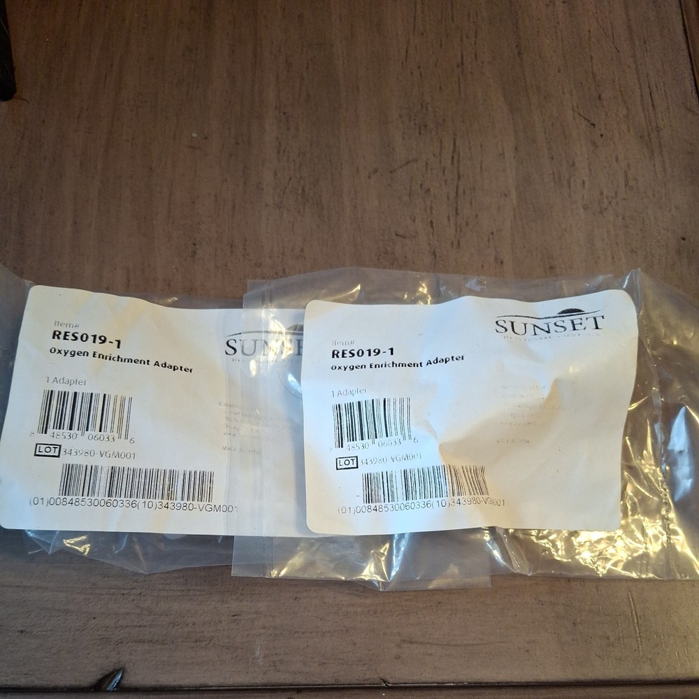 Oxygen Enrichment Adapter - 2 pack. RES019-1. one adapter per pack. Sealed