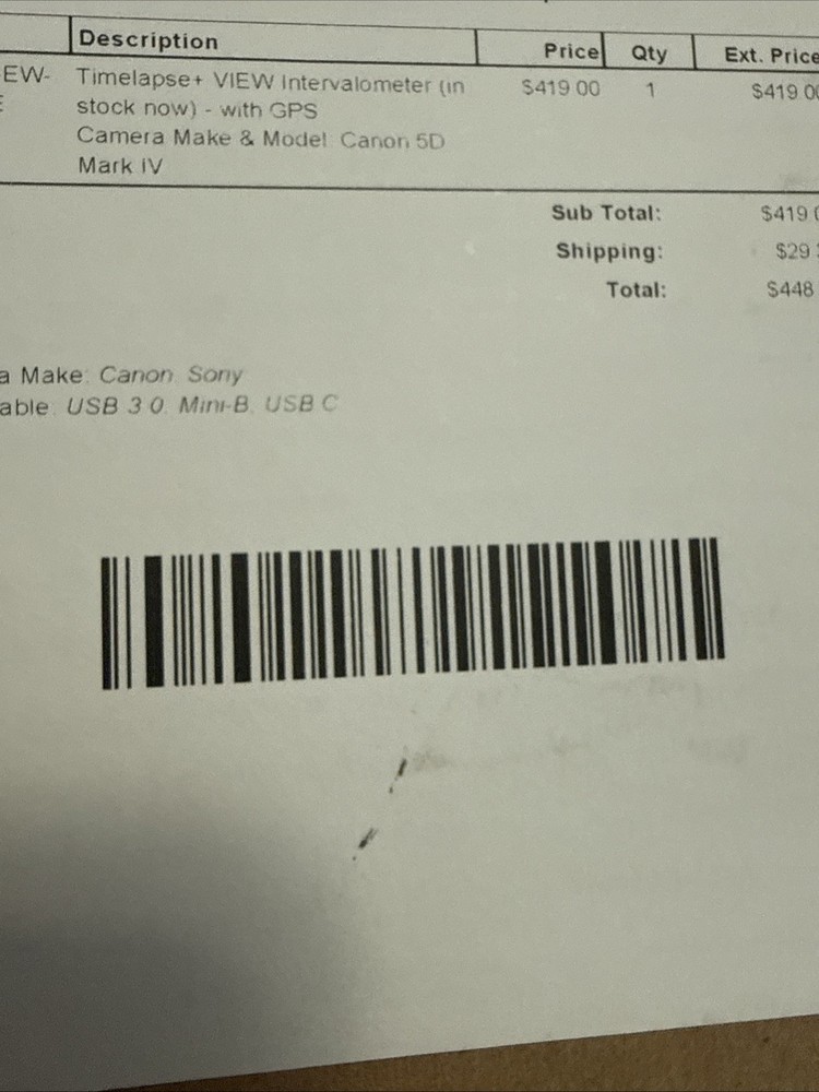 Timelapse VIEW Intervalometer Canon Sony Turns On
