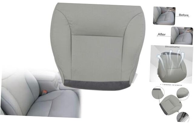 Driver Side Bottom Replacement Perforated Leather Replacement Seat Cover Gray