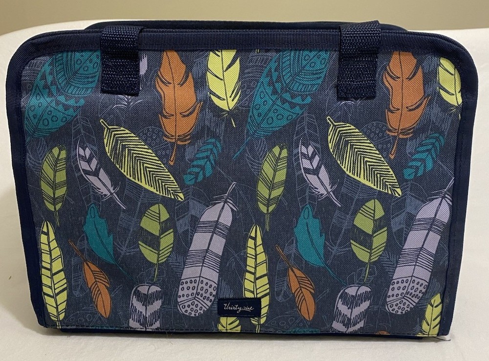 Thirty-One Get Creative Caddy Falling Feathers RETIRED EUC
