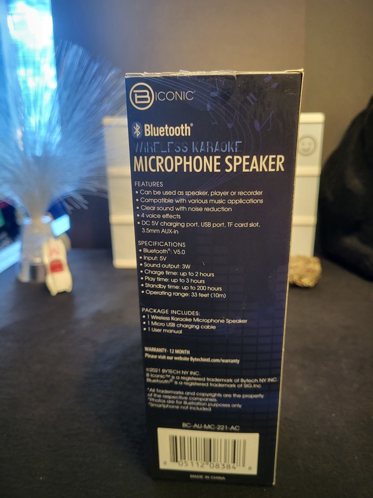 Biconic Wireless Bluetooth Karaoke Microphone Speaker Gold Rechargeable