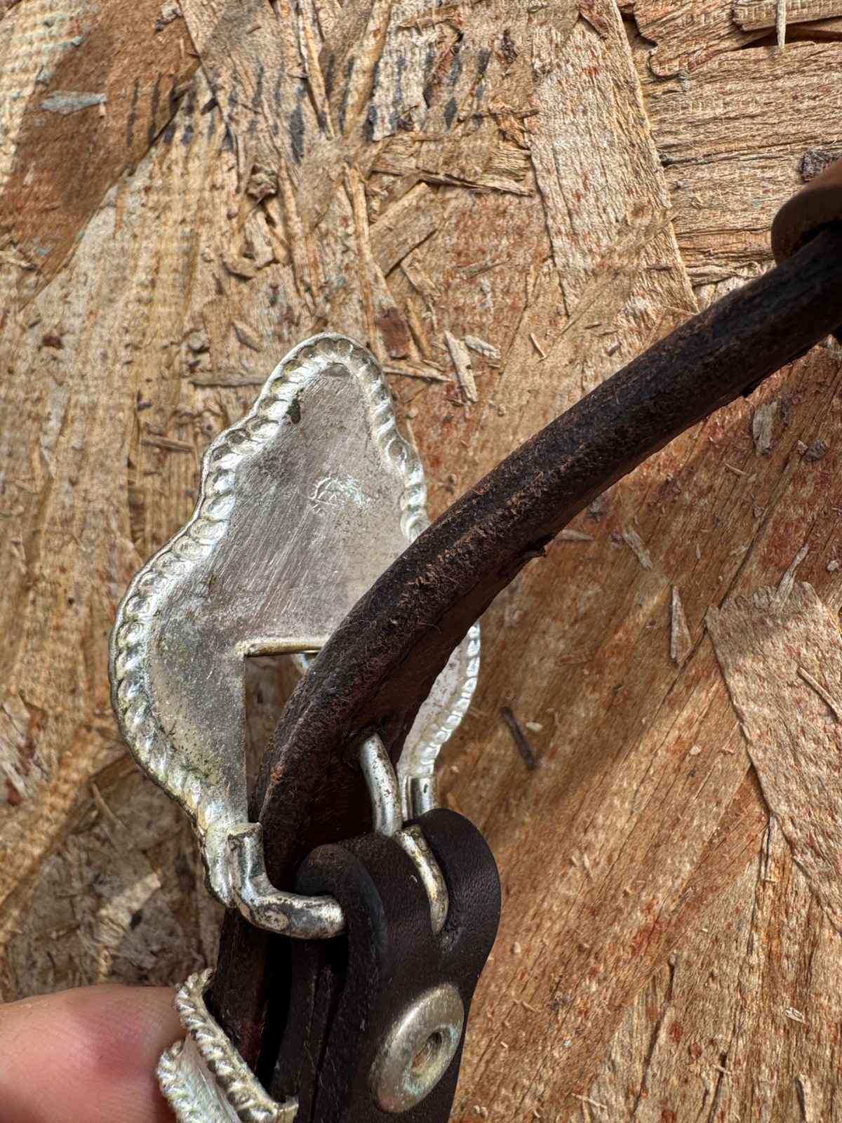 USED CIRCLE Y STAMPED SILVER ONE EAR HEADSTALL REINSMAN LIFTER CURB BIT