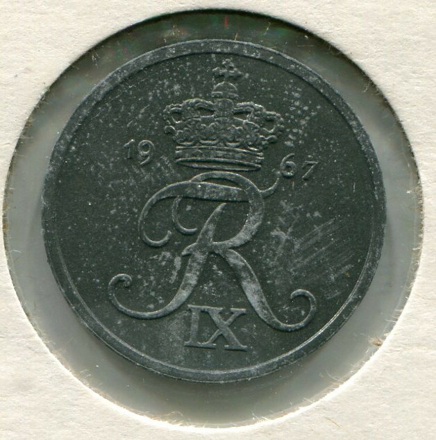 Foreign Coin - Denmark - 2 Ore (2 Øre) 1967