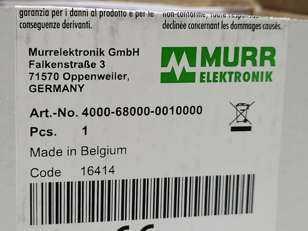 Murr Eelektronik Modlink MSDD Socket Insert 4000-68000-001000