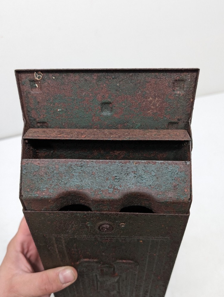 Antique Vintage Wall Mount Mailbox Newspaper Holder Bracket Eagle Mail Box Old