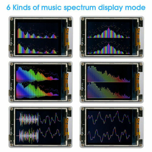MIC LINE Sound Level Meter Clock Stereo Audio Display Music Spectrum Visualizer