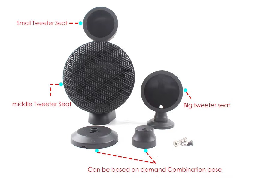 Tweeter Pods for Midrange & Tweeter 2-Way Plastic Speaker Bracket Enclosure