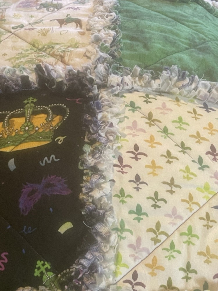 Mardis Gras Rag Quilt #1