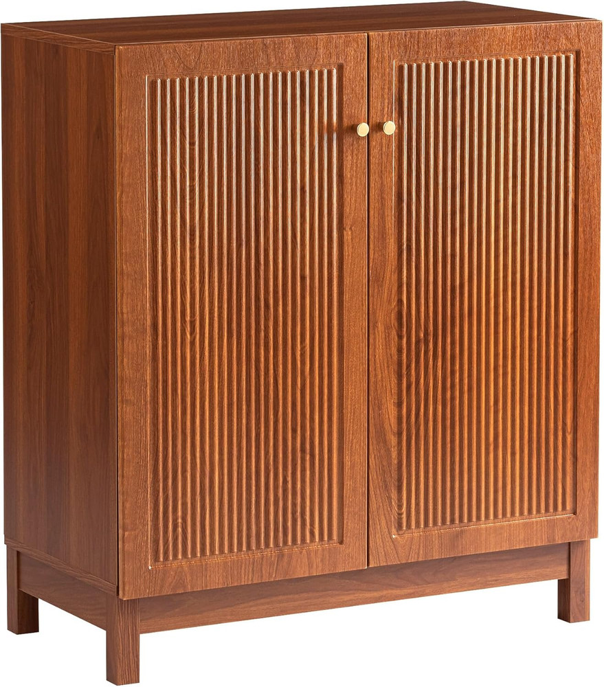 31.5" Fluted Sideboard Buffet Cabinet with Storage, Mid Century Modern Accent Ca