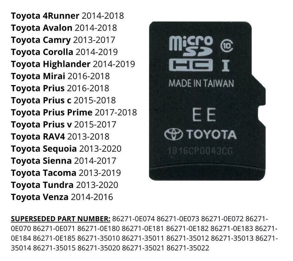*UPDATED* NEW 2025 GPS NAVIGATION MICRO SD CARD TOYOTA OEM 86271 0E077 USA/CA