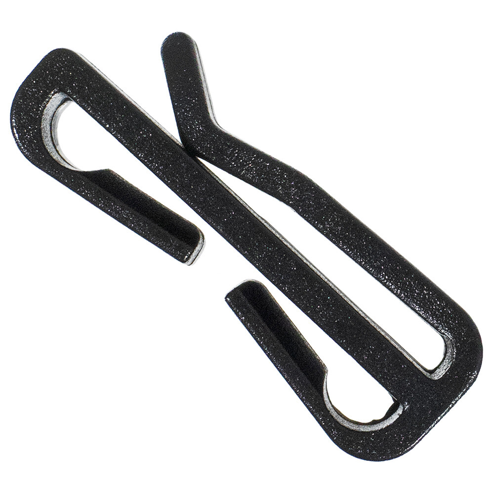 Paracord Planet 1" Strap Web Clip - Black Plastic - Hydration Pack Attachment