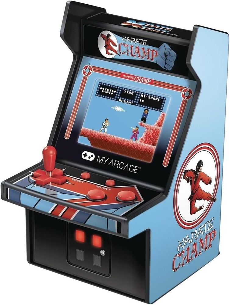 Retro-Inspired Karate Champ Mini Arcade Machine with Speaker & Volume Control