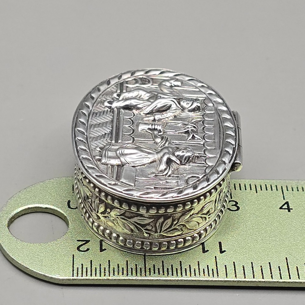 Antique Dutch 800 Silver Pill Box Snuff Box