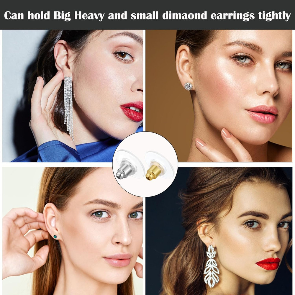 100pcs Fishhook Earring Backs Replacements for Stus - Bullet Clutch Back Earring