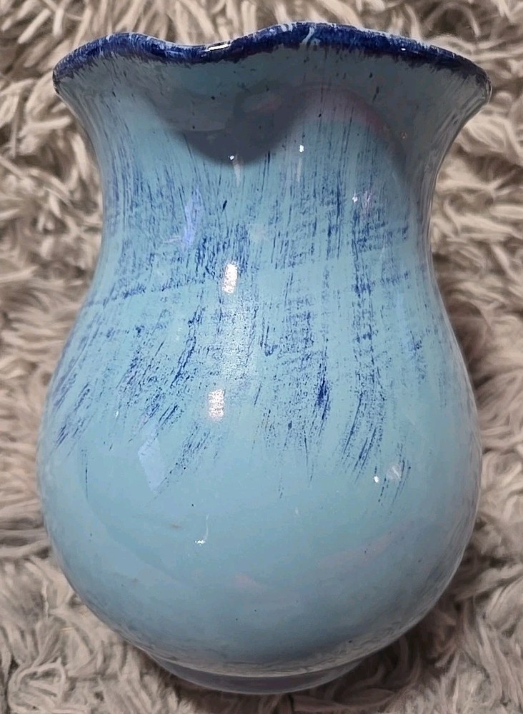 Rustic Ceramic Pitcher Jug Made In Italy Turquoise EUC