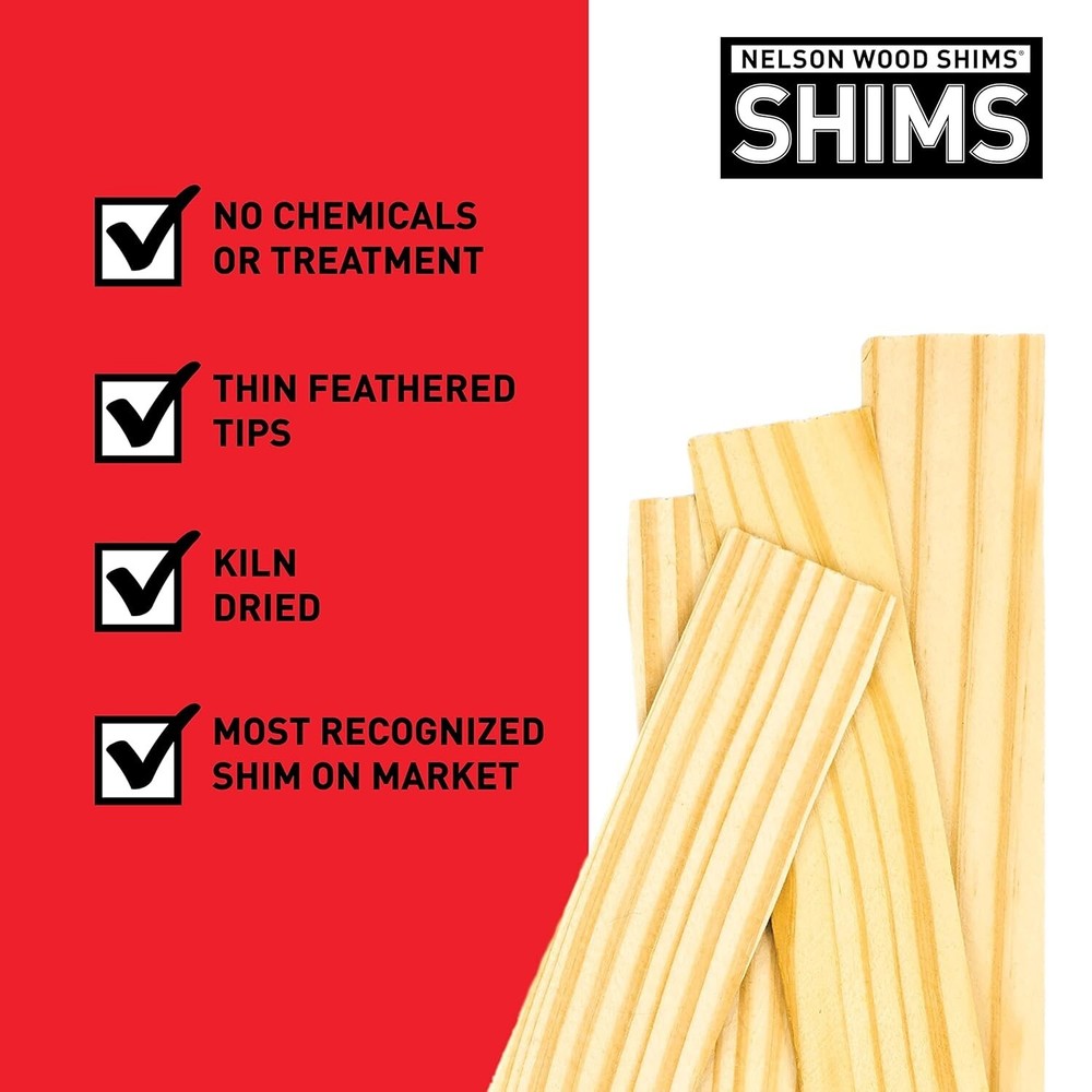 Versatile 8-Inch Natural Wood Shims with Thin Tips for Precision Adjustments