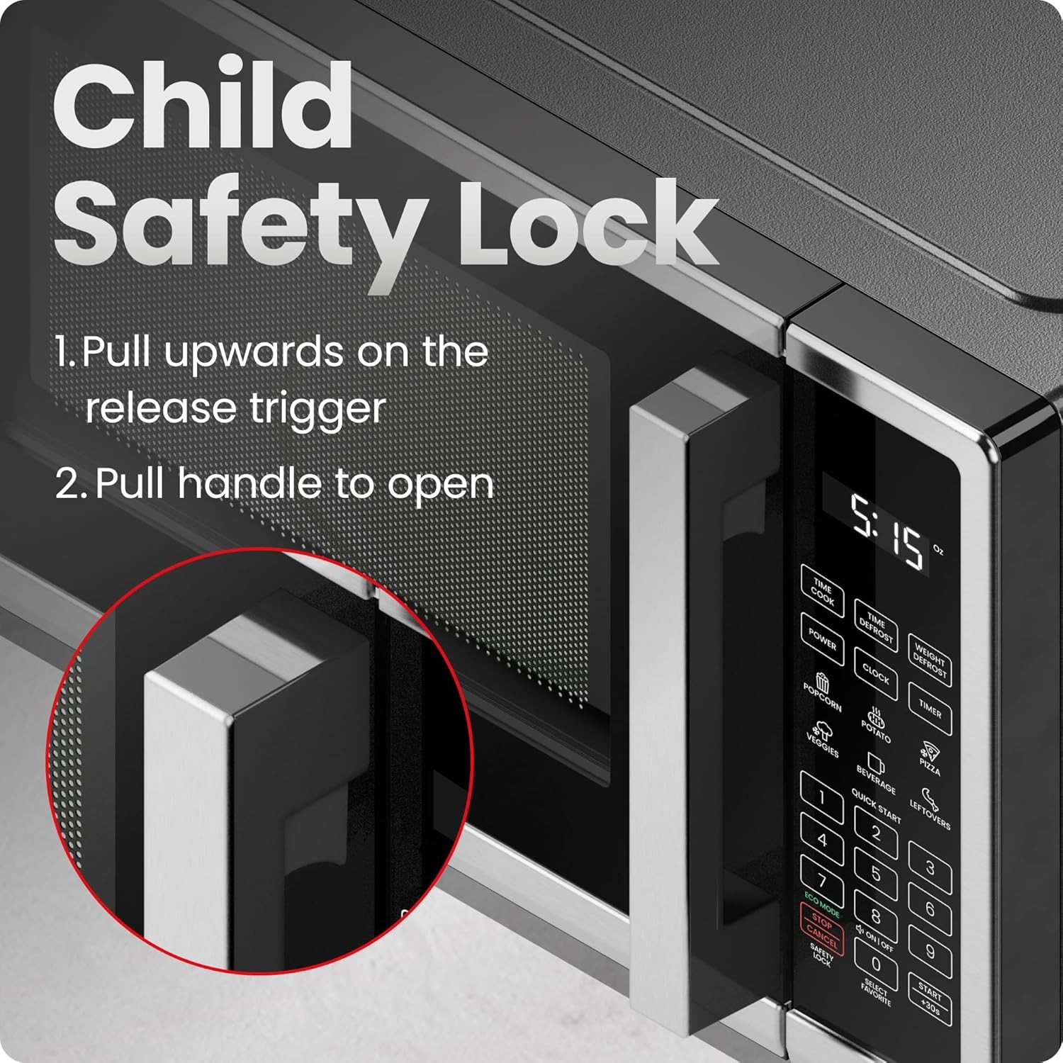 Chefman RJ55-SS-11 Countertop Microwave Oven - Stainless Steel (Open Box)