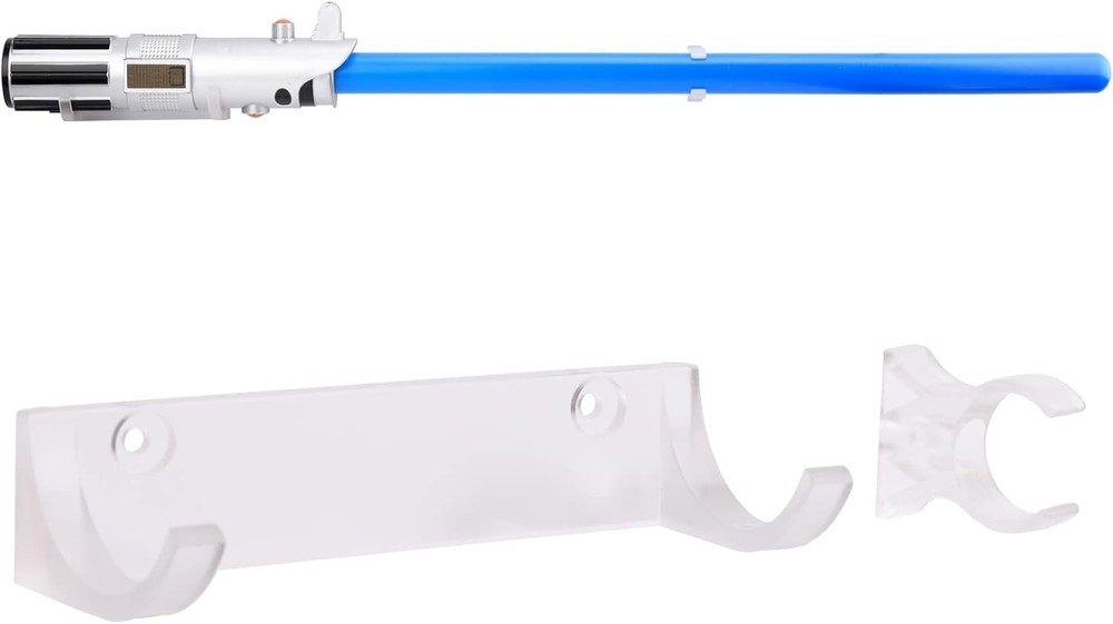 Horizontal Lightsaber Wall Mount Holder Light Saber Display Rack Hook Clear