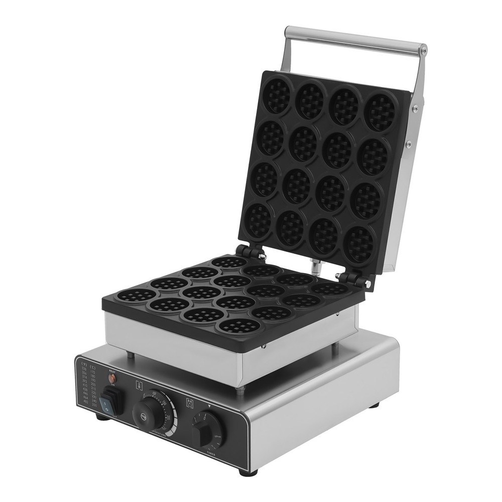 Electric Mini Belgian Waffle Maker Nonstick 16-Grid Round Waffle Baking Machine