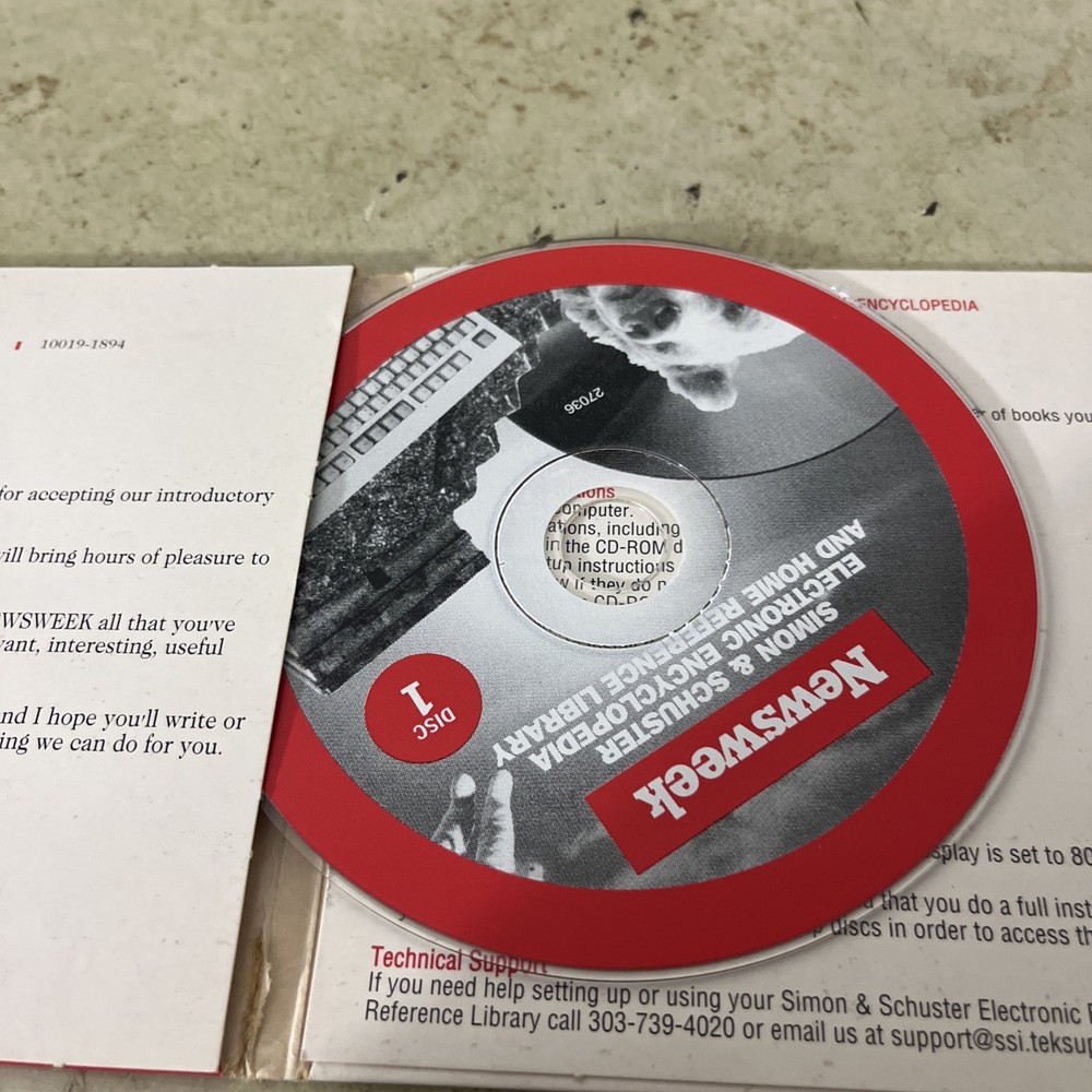 Simon & Schuster Electronic Encyclopedia Reference Library Cd Rom Newsweek XP 98