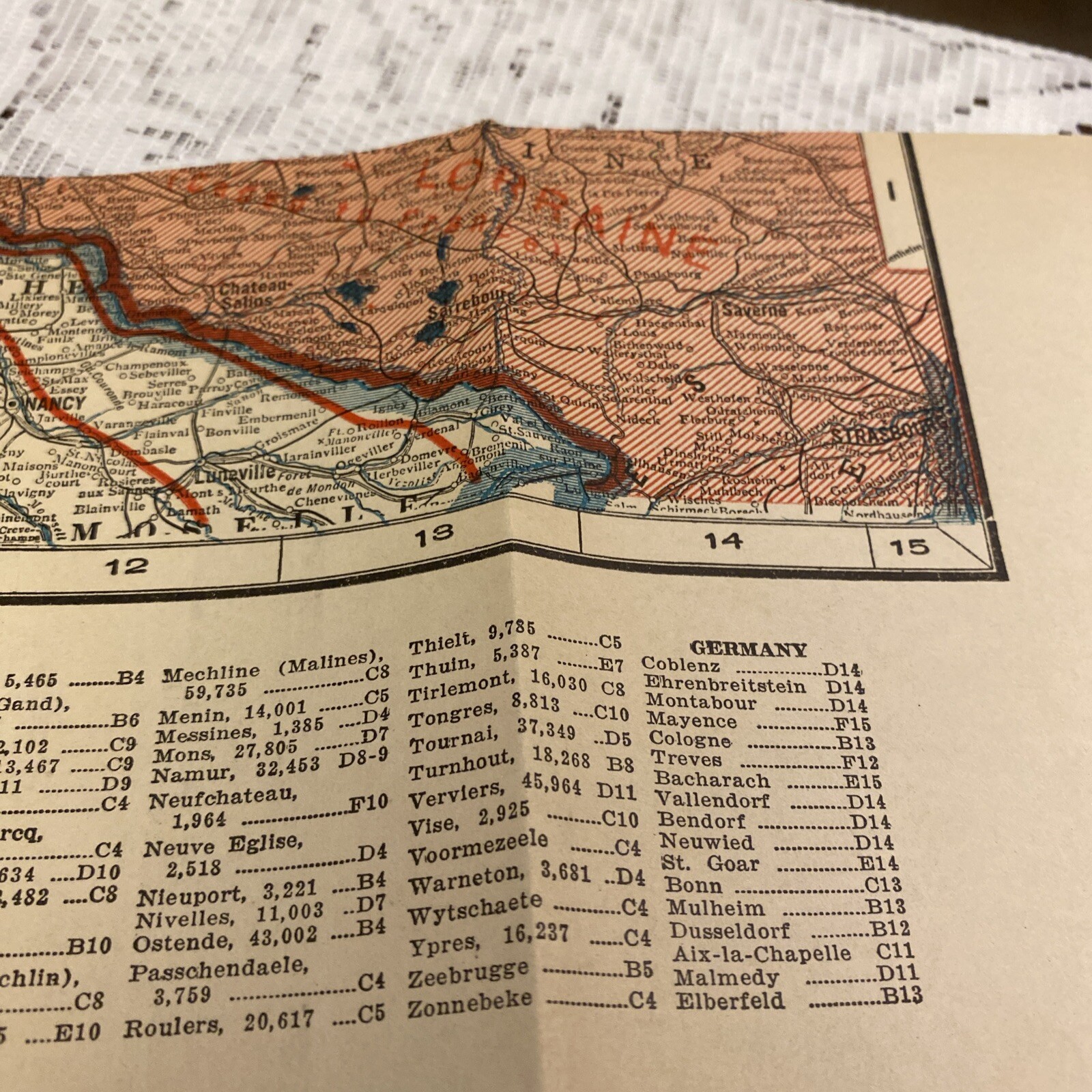 World War Map Battleground Liberty Keystone View Belgium France Germany 19x23