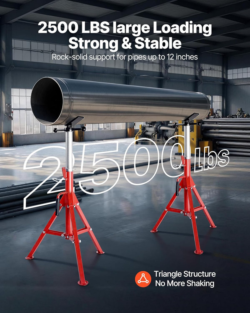 Pipe Jack Stand Robust Steel Heavy-Duty Construction | Adjustable Height Range |