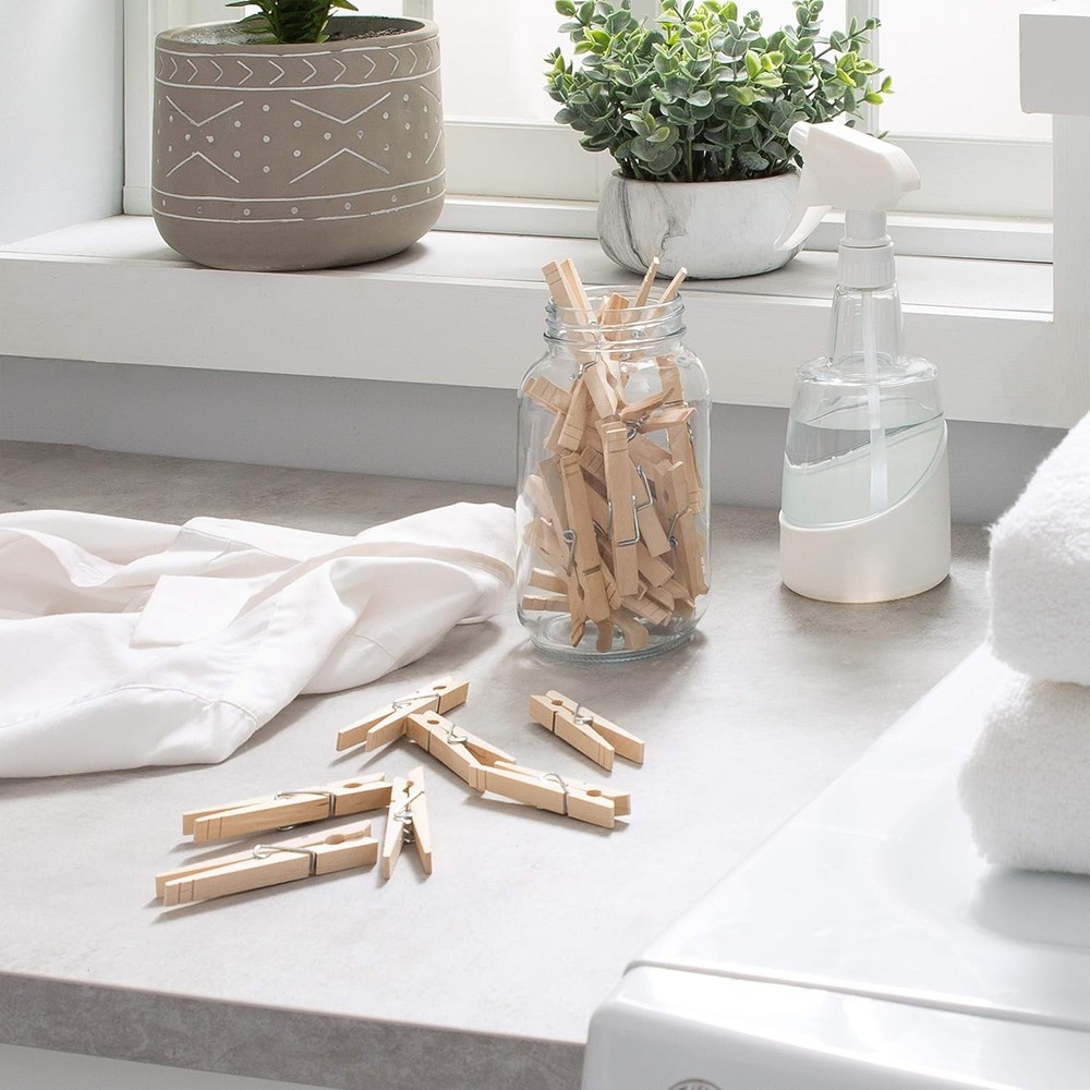 Extra Large Wooden 100 Pack Clothespins Natural