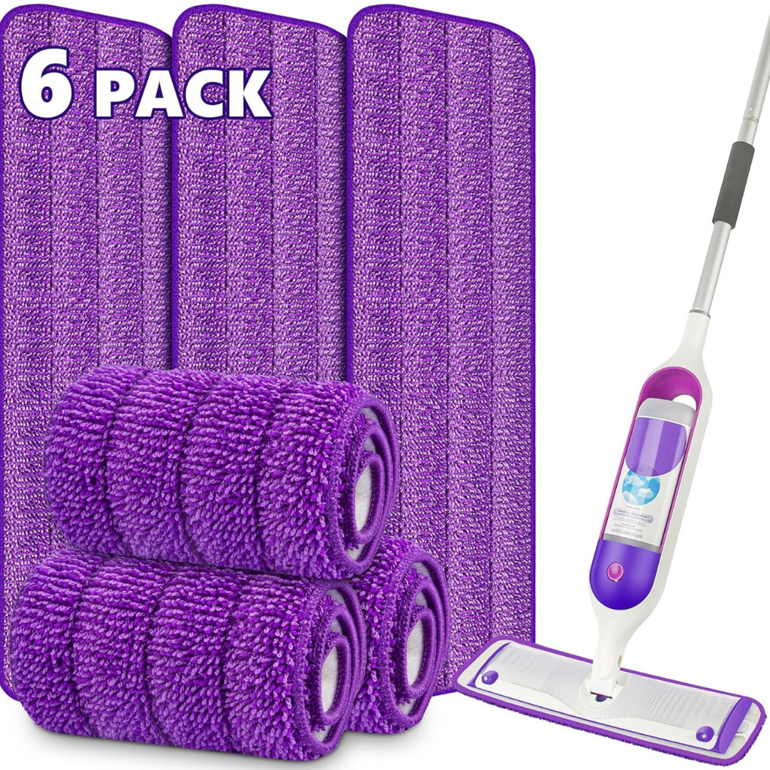6 Pack Reusable Mop Pads for Swiffer PowerMop, Power Mop Pads 15'' Microfiber Re