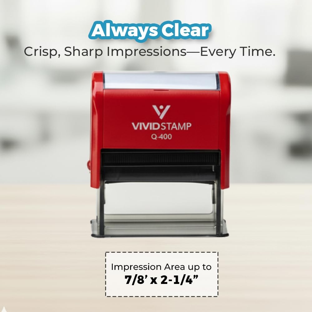 SUBMITTED For Review Self Inking Rubber Stamp Red Ink Medium Office