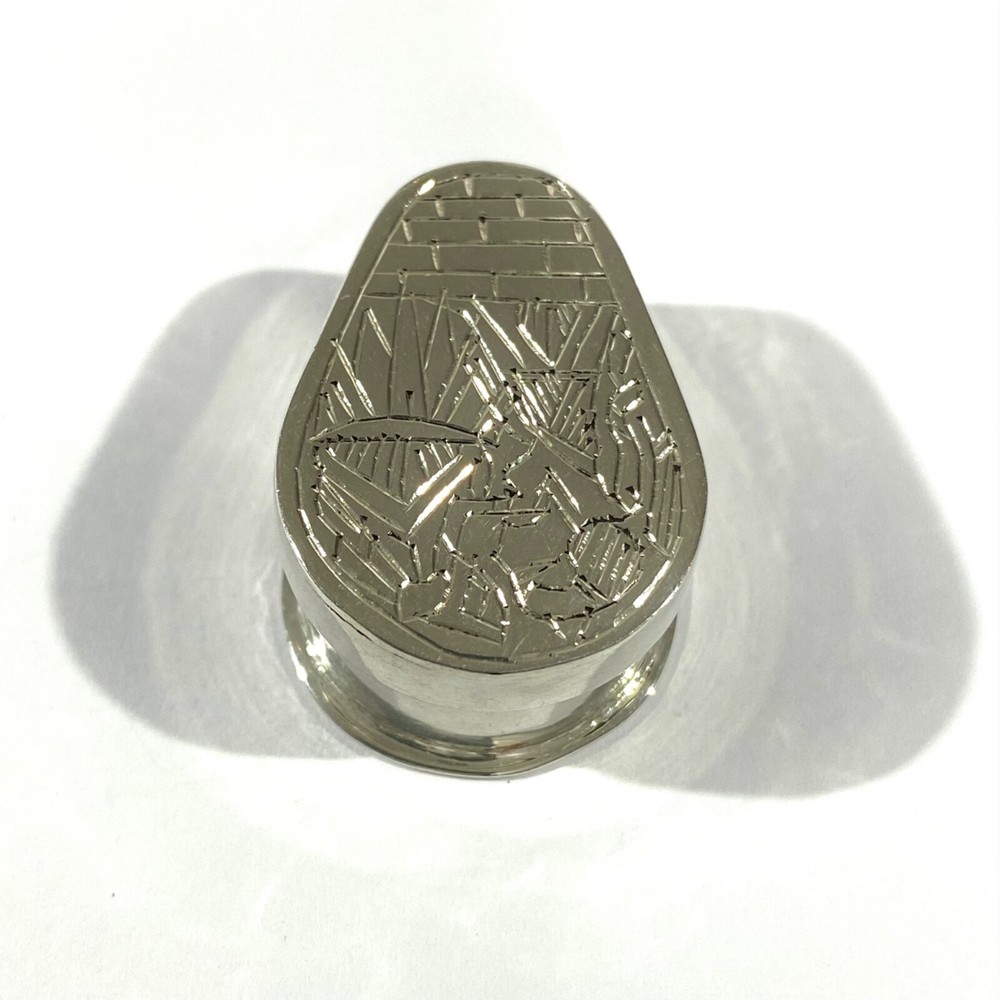 Vintage Solid Silver Egyptian Pill Box , Snuff Box, Hallmarked