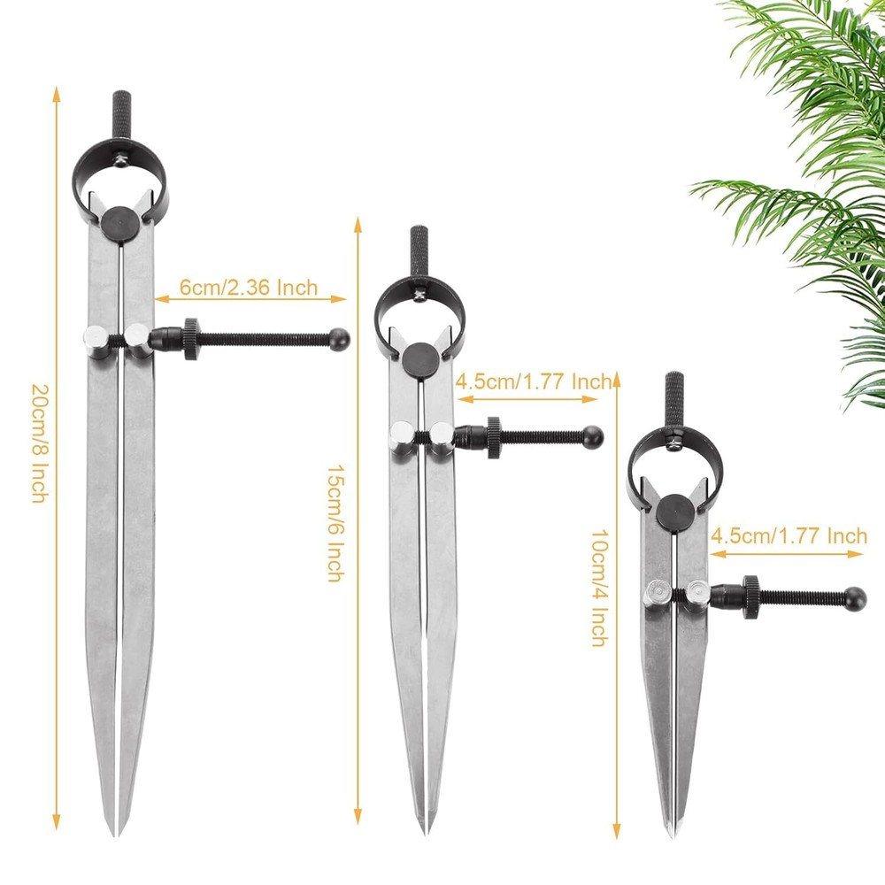 Adjustable Lockable Spring Compass Leather Wing Divider 4/6/8 in Measuring Tool