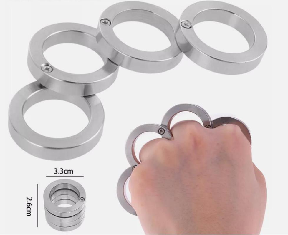 Set For Men Jewelry Stainless Steel Knuckles Rings Rotatable Foldable Ring