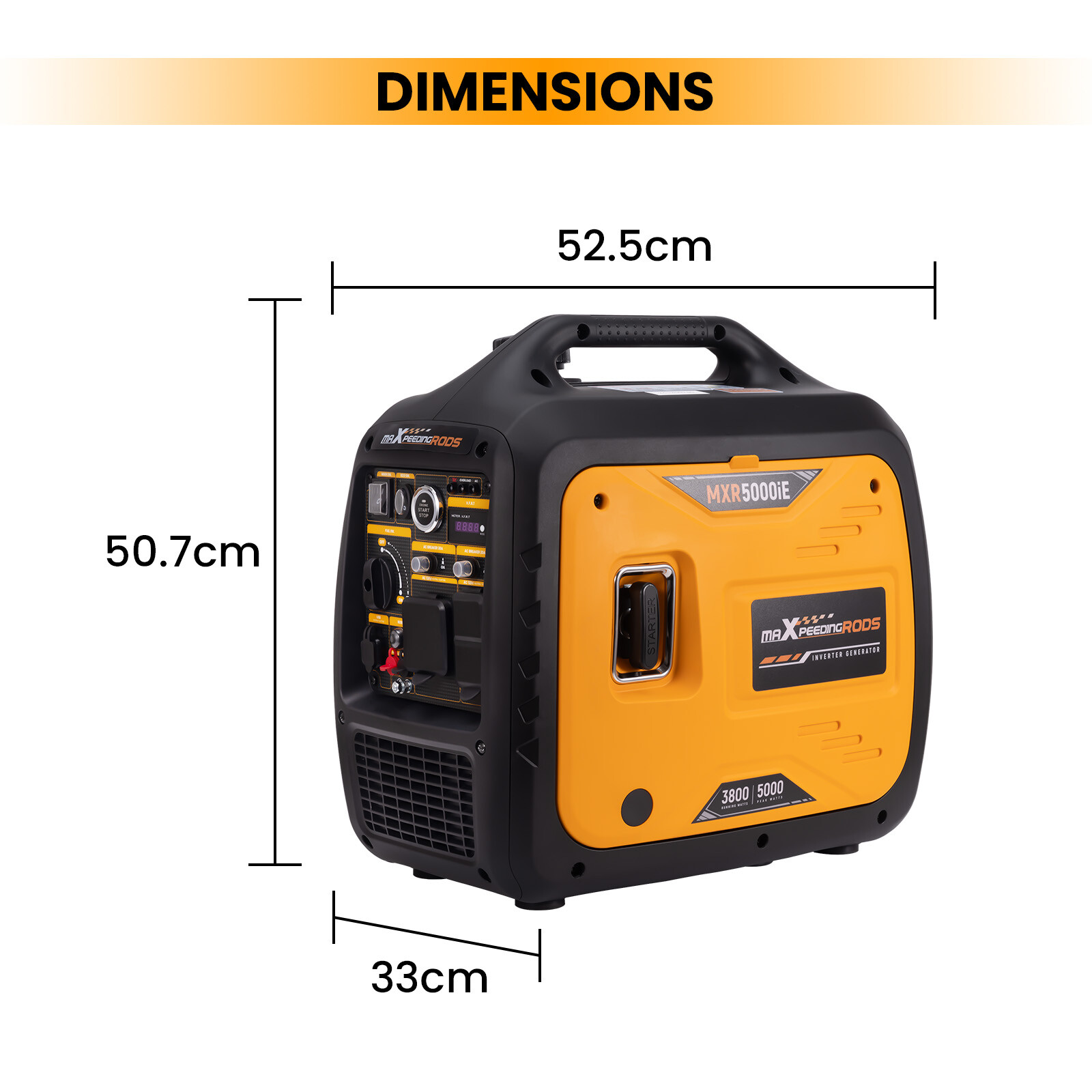 Gas Powered Generator 5000W Peak Digital Display Electric Remote Start RV Ready