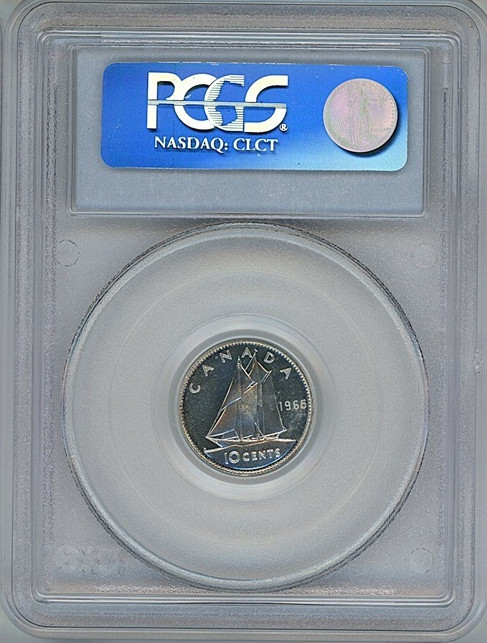 1965 Canada ten cents PCGS PL66