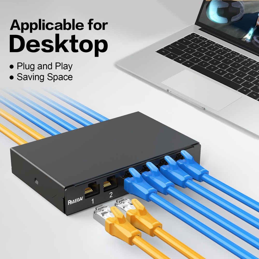 Patch Panel 6 Port 0.5U Inline Cat6 Keystone Jack 10 Inch Unshielded Support