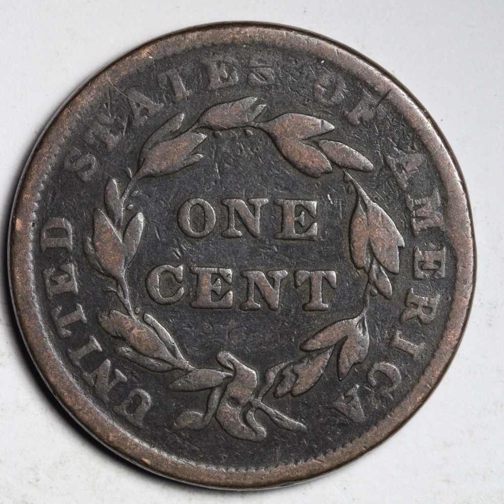 1839 Booby Head Coronet Large Cent CHOICE FINE E249 DCL