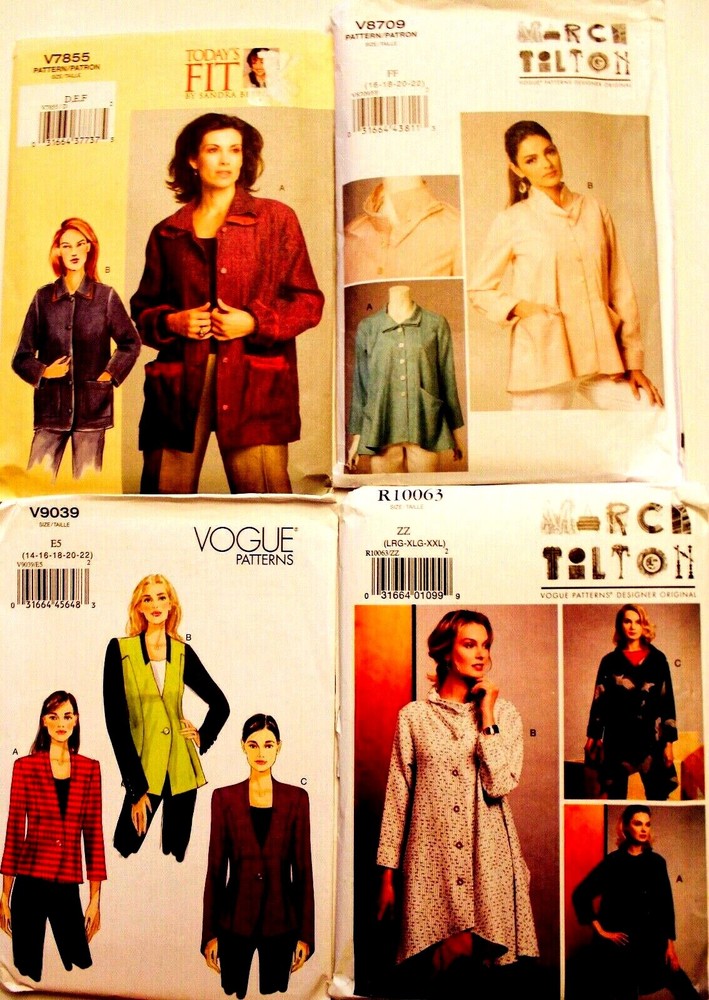 Vogue COAT JACKET CAPE Sew Pattern ~ U PICK! Misses & Plus Sz UC