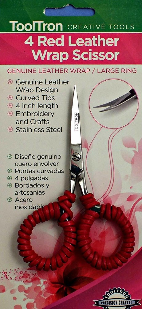 Tooltron 00902 4" Red Leather Wrap Scissor