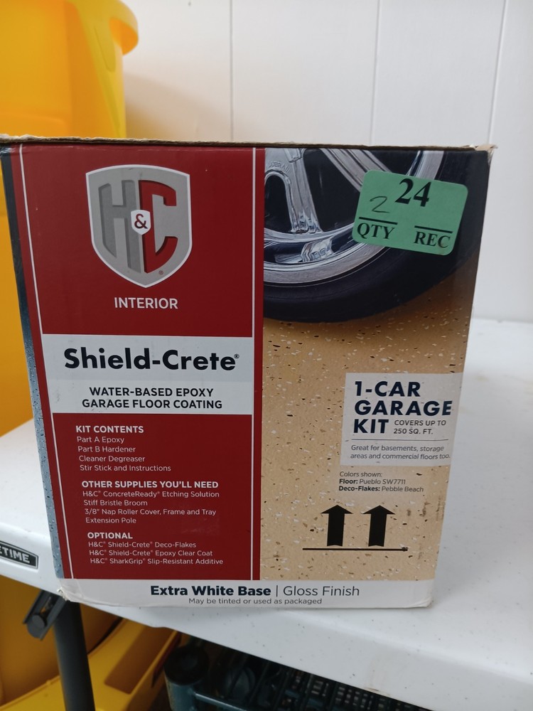 GRAY Shield-Crete Water-Based Epoxy ONE Car Garage Floor Coating