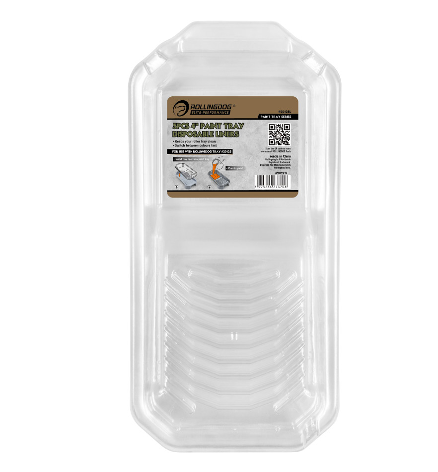 4" Paint Tray Disposable Liners – 5 Pack Durable Plastic for Easy Cleanup