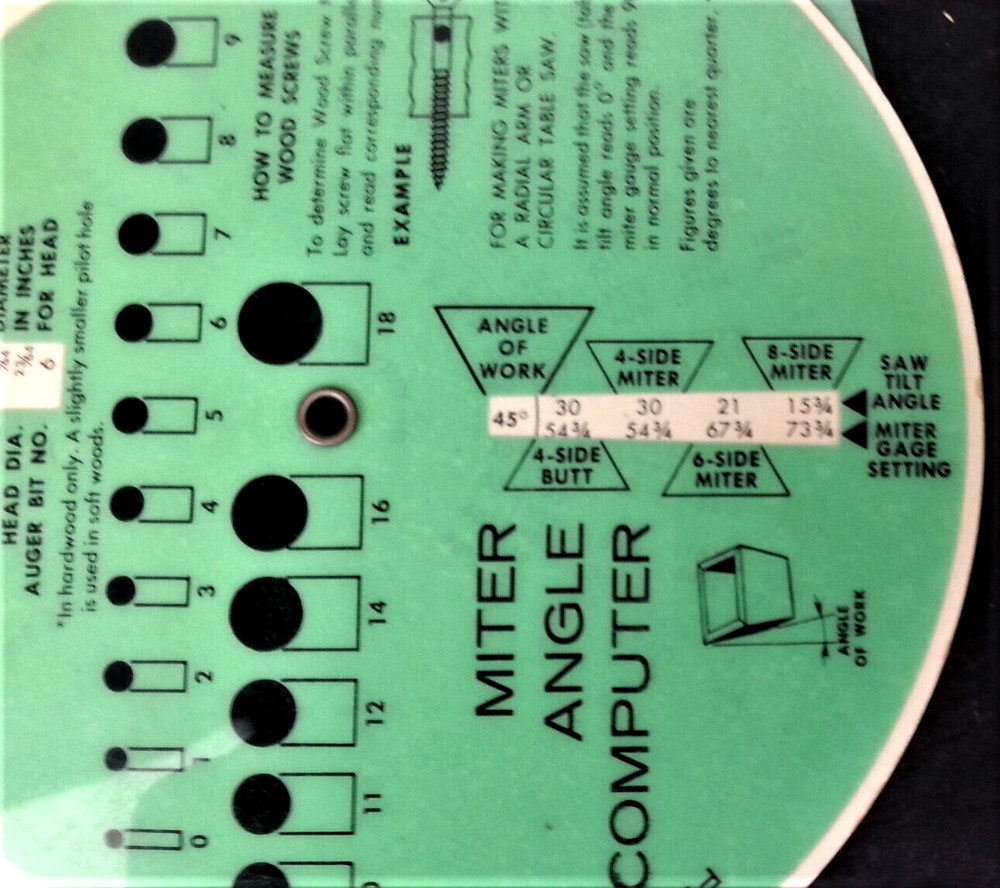 Home Workshop Slide Rule Multi-Purpose Circular Self-Calculating Tool Nail Screw