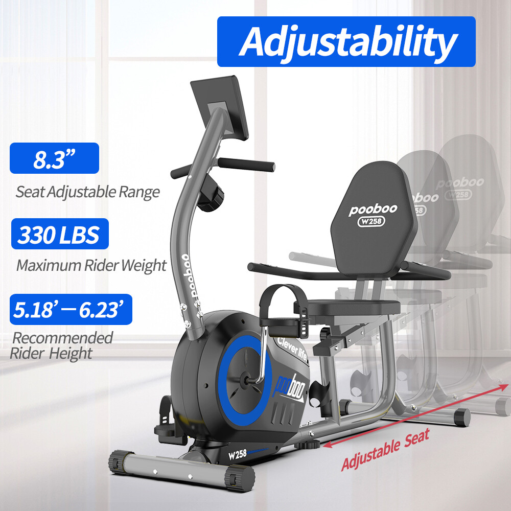 Recumbent Exercise Bike Cardio Elliptical Stationary Bicycle Exercise Machine