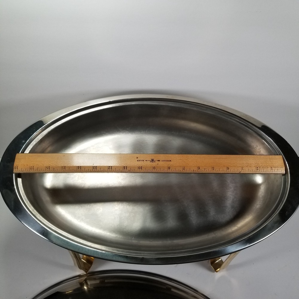 Sunnex Footed Chafing Dish Buffet Server Warming Tray Double Burner 18" x 12"
