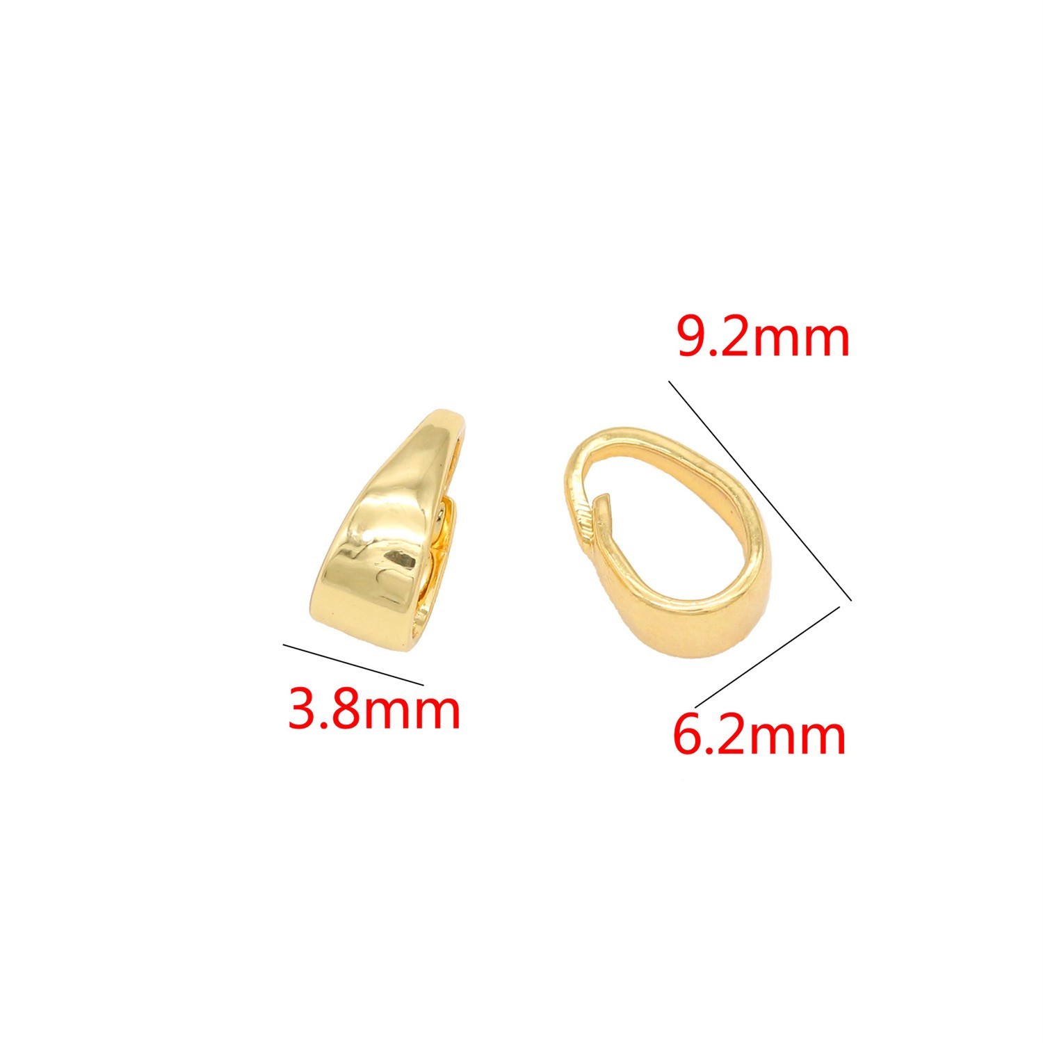 9PCS 18K Gold Plated Brass Necklace Bail Charm Pendant Connector GBF13