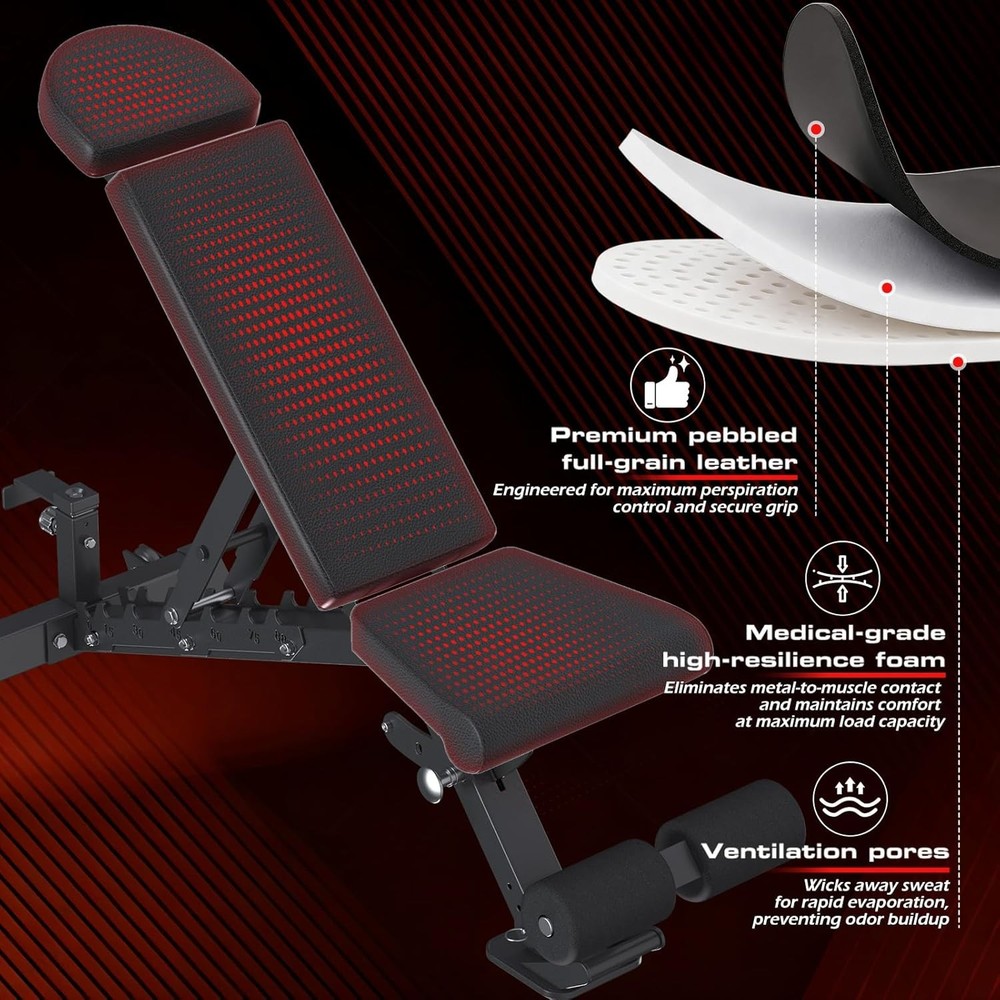 Weight Bench 1300Lbs Capacity Bench Press & Strength Training Workout Benche