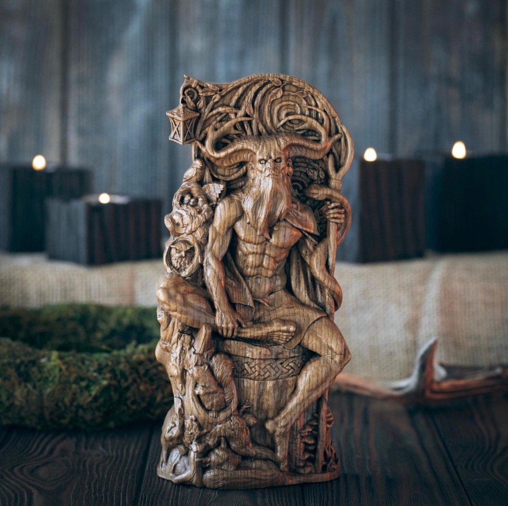 Cernunnos Figurine Celtic Pagan Horned God Altar Decor
