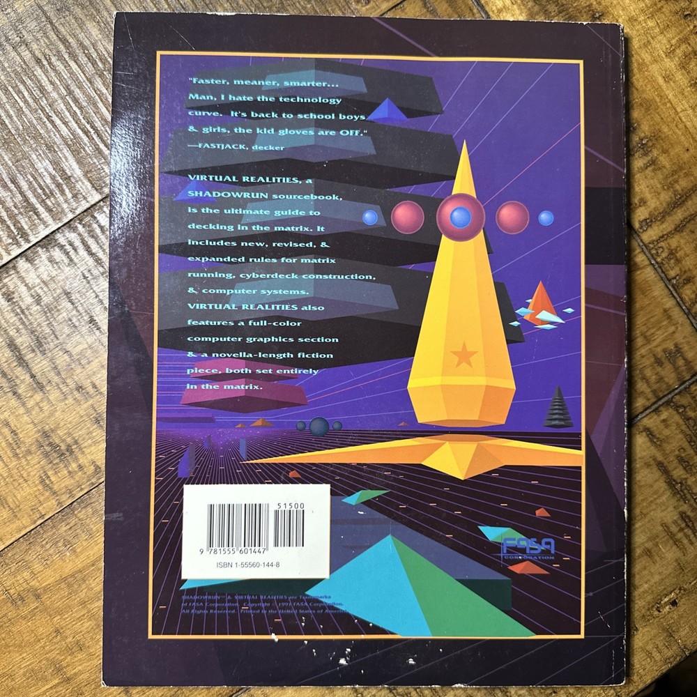 Shadowrun Virtual Realities 2.0 Sourcebook FASA Matrix Cyberpunk RPG