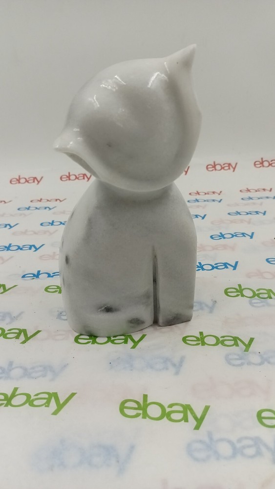 WHITE CAT BOOKEND  MARBLE FROM DANBY VERMONT