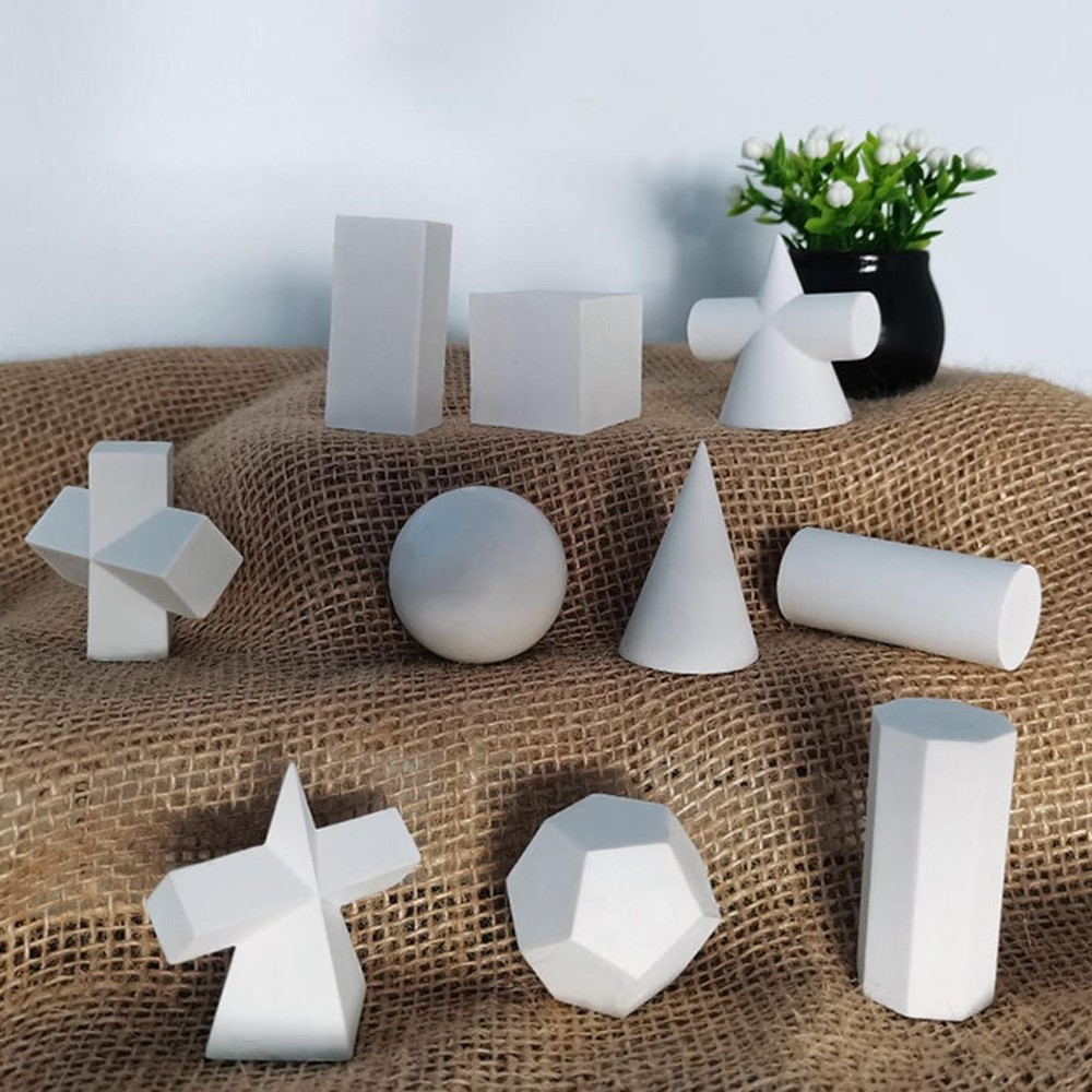 10 Count Mini Resin Sketch Geometry Mold Sculpture for Drawing Practice